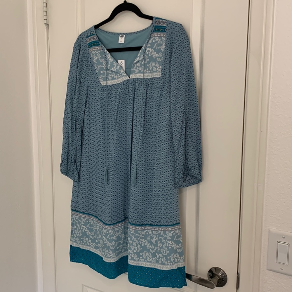 ON boho dress.